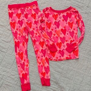 Little Sleepies Pink and Red Heart Pajama Set
